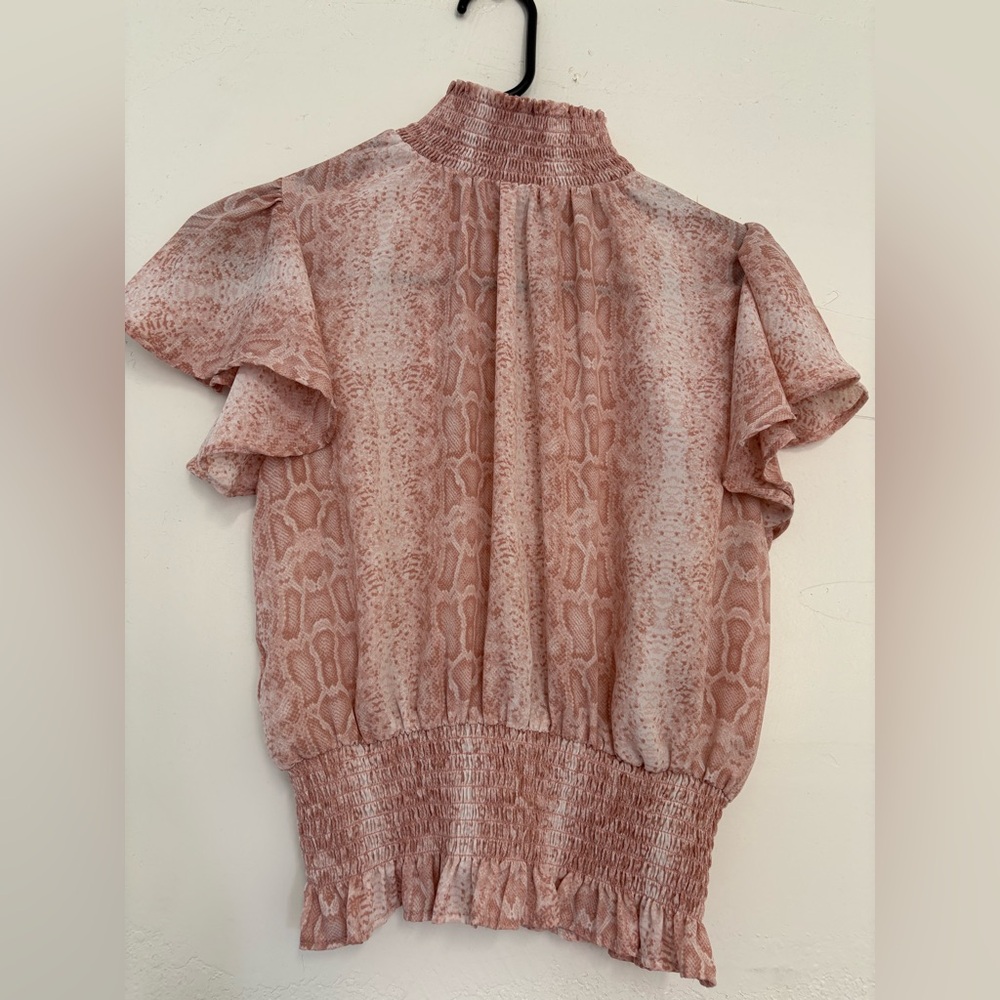 Shinestar Blush Snake Print Women's Blouse